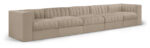 Rummi 155" Velvet Performance Fabric Upholstered 5pc. Modular Sofa - Image 2