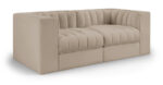 Rummi 68" Velvet Performance Fabric Upholstered 2pc. Modular Sofa - Image 2