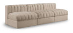Rummi 87" Velvet Performance Fabric Upholstered 3pc. Modular Sofa - Image 2