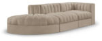 Rummi 112" Velvet Performance Fabric Upholstered 3pc. Modular Sofa - Image 2