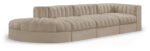 Rummi 141" Velvet Performance Fabric Upholstered 4pc. Modular Sectional - Image 2
