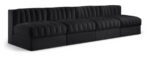 Rummi 116" Velvet Performance Fabric Upholstered 4pc. Modular Sofa