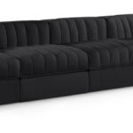 Rummi 155" Velvet Performance Fabric Upholstered 5pc. Modular Sofa