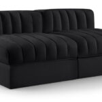 Rummi 58" Velvet Performance Fabric Upholstered 2pc. Modular Loveseat