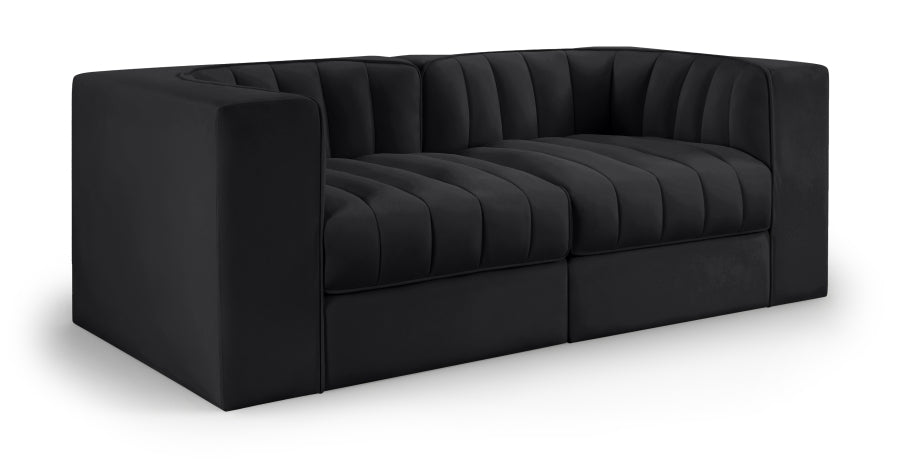 54579.jpg Rummi 68" Velvet Performance Fabric Upholstered 2pc. Modular Sofa - Image 1