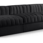 Rummi 87" Velvet Performance Fabric Upholstered 3pc. Modular Sofa