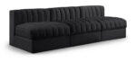 Rummi 87" Velvet Performance Fabric Upholstered 3pc. Modular Sofa