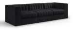 Rummi 97" Velvet Performance Fabric Upholstered 3pc. Modular Sofa