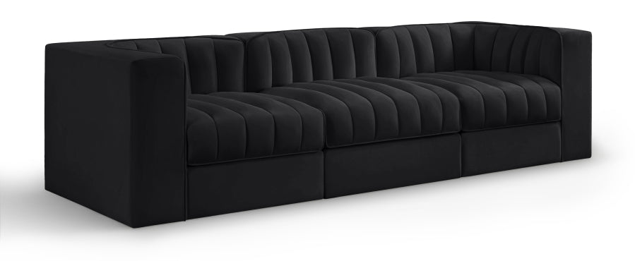 54581.jpg Rummi 97" Velvet Performance Fabric Upholstered 3pc. Modular Sofa - Image 1
