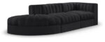 Rummi 112" Velvet Performance Fabric Upholstered 3pc. Modular Sofa