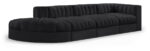 Rummi 141" Velvet Performance Fabric Upholstered 4pc. Modular Sectional