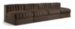 Rummi 116" Velvet Performance Fabric Upholstered 4pc. Modular Sofa - Image 4