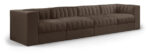 Rummi 126" Velvet Performance Fabric Upholstered 4pc. Modular Sofa - Image 4