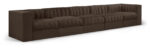 Rummi 155" Velvet Performance Fabric Upholstered 5pc. Modular Sofa - Image 4