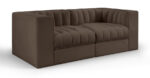 Rummi 68" Velvet Performance Fabric Upholstered 2pc. Modular Sofa - Image 4