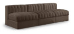 Rummi 87" Velvet Performance Fabric Upholstered 3pc. Modular Sofa - Image 4