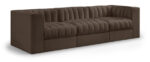 Rummi 97" Velvet Performance Fabric Upholstered 3pc. Modular Sofa - Image 4