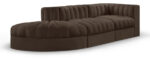 Rummi 112" Velvet Performance Fabric Upholstered 3pc. Modular Sofa - Image 4