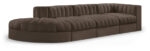 Rummi 141" Velvet Performance Fabric Upholstered 4pc. Modular Sectional - Image 4