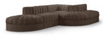 Rummi 112" Velvet Performance Fabric Upholstered 5pc. Modular Sectional - Image 4