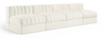 Rummi 116" Velvet Performance Fabric Upholstered 4pc. Modular Sofa - Image 3