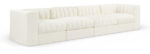 Rummi 126" Velvet Performance Fabric Upholstered 4pc. Modular Sofa - Image 3