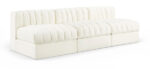 Rummi 87" Velvet Performance Fabric Upholstered 3pc. Modular Sofa - Image 3