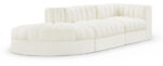 Rummi 112" Velvet Performance Fabric Upholstered 3pc. Modular Sofa - Image 3