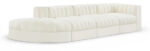 Rummi 141" Velvet Performance Fabric Upholstered 4pc. Modular Sectional - Image 3