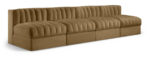 Rummi 116" Velvet Performance Fabric Upholstered 4pc. Modular Sofa - Image 6