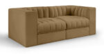 Rummi 68" Velvet Performance Fabric Upholstered 2pc. Modular Sofa - Image 6