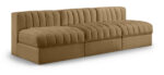 Rummi 87" Velvet Performance Fabric Upholstered 3pc. Modular Sofa - Image 6