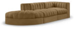 Rummi 112" Velvet Performance Fabric Upholstered 3pc. Modular Sofa - Image 6