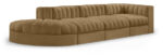 Rummi 141" Velvet Performance Fabric Upholstered 4pc. Modular Sectional - Image 6