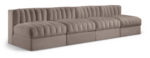 Rummi 116" Velvet Performance Fabric Upholstered 4pc. Modular Sofa - Image 5