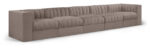Rummi 155" Velvet Performance Fabric Upholstered 5pc. Modular Sofa - Image 5