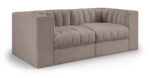 Rummi 68" Velvet Performance Fabric Upholstered 2pc. Modular Sofa - Image 5