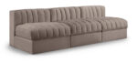 Rummi 87" Velvet Performance Fabric Upholstered 3pc. Modular Sofa - Image 5