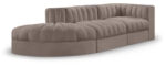 Rummi 112" Velvet Performance Fabric Upholstered 3pc. Modular Sofa - Image 5