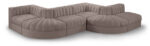 Rummi 175" Velvet Performance Fabric Upholstered 6pc. Modular Sectional - Image 5