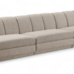 Modari 120" Fabric Upholstered 3pc. Armless Modular Sofa