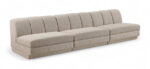 Modari 120" Fabric Upholstered 3pc. Armless Modular Sofa