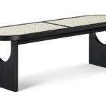 Canovia Solid Wood And Faux Cane Bench