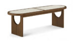 Canovia Solid Wood And Faux Cane Bench - Image 3