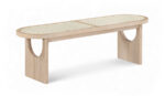 Canovia Solid Wood And Faux Cane Bench - Image 2
