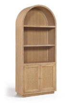 Botanical Natural Cane And Solid Wood Bookcase - Image 2
