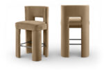 Zuno Velvet Performance Fabric Upholstered Bar Stool - Image 3