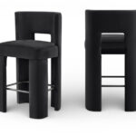 Zuno Velvet Performance Fabric Upholstered Bar Stool