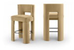 Zuno Velvet Performance Fabric Upholstered Bar Stool - Image 7