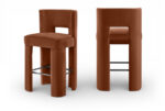 Zuno Velvet Performance Fabric Upholstered Bar Stool - Image 4